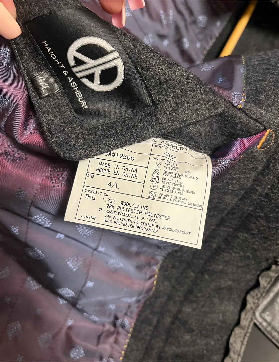 Haight & Ashbury Grey Knit Designer Blazer Jacket Size L image indicator(7)