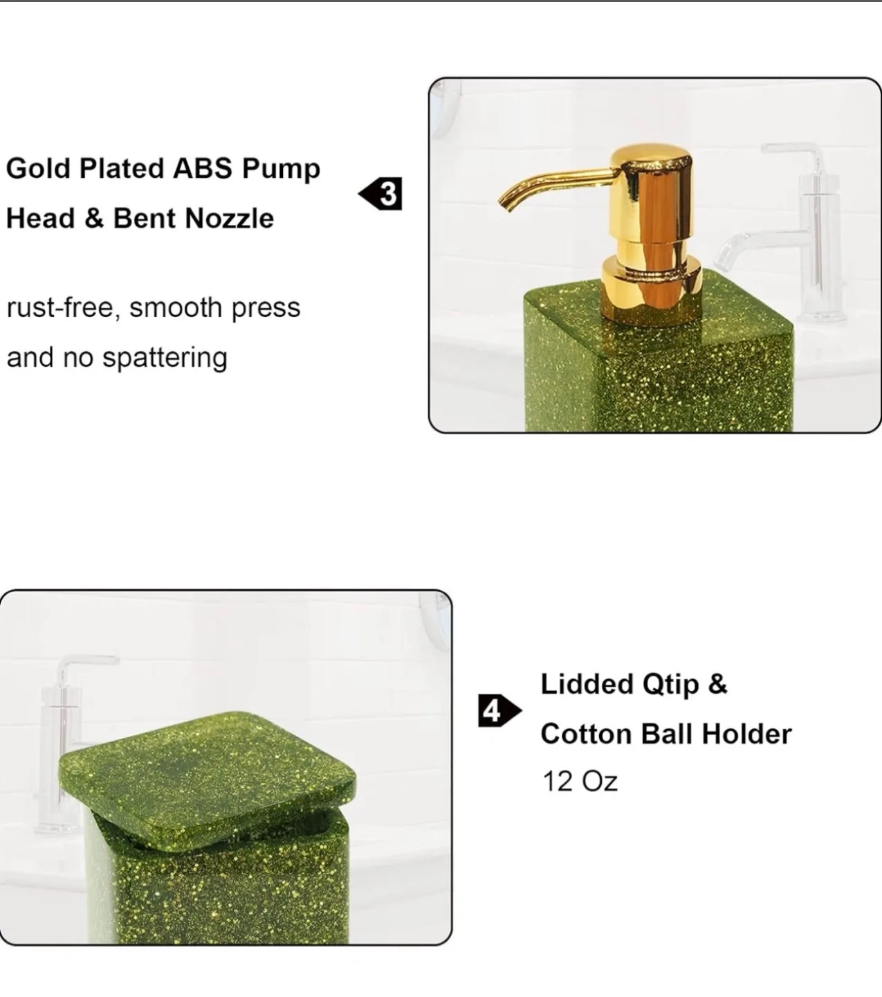 Green Glitter Bathroom Accessory Set image indicator(4)