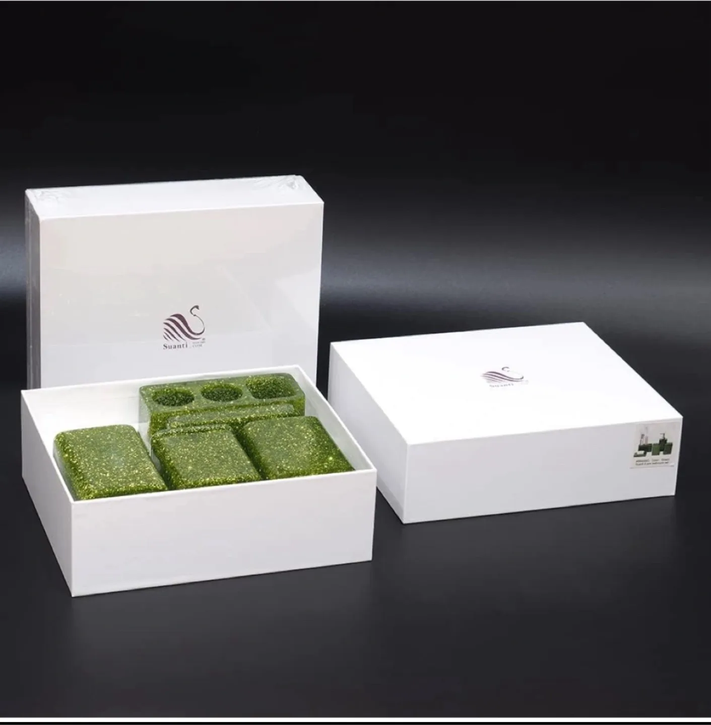 Green Glitter Bathroom Accessory Set image indicator(6)