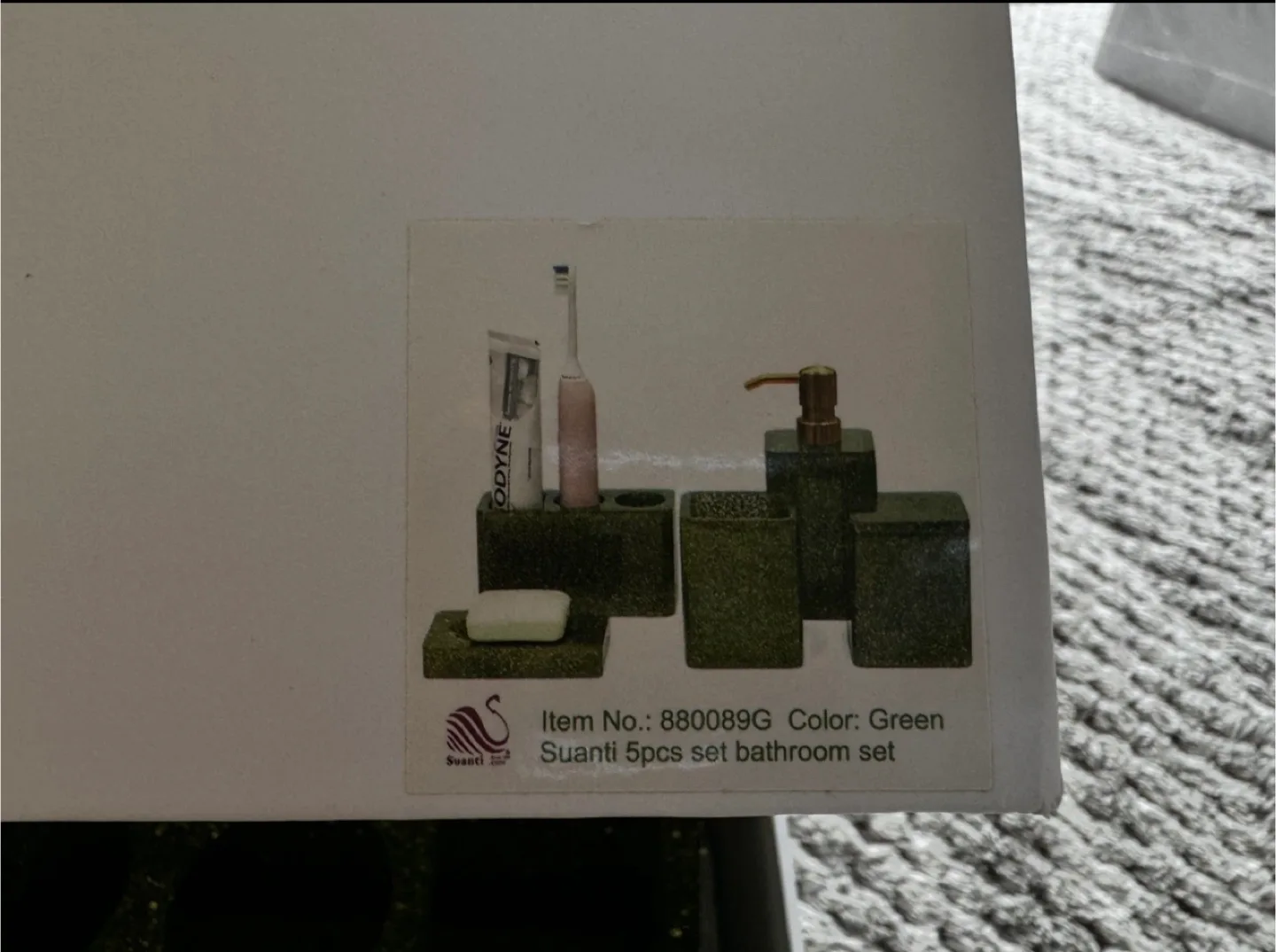 Green Glitter Bathroom Accessory Set image indicator(9)