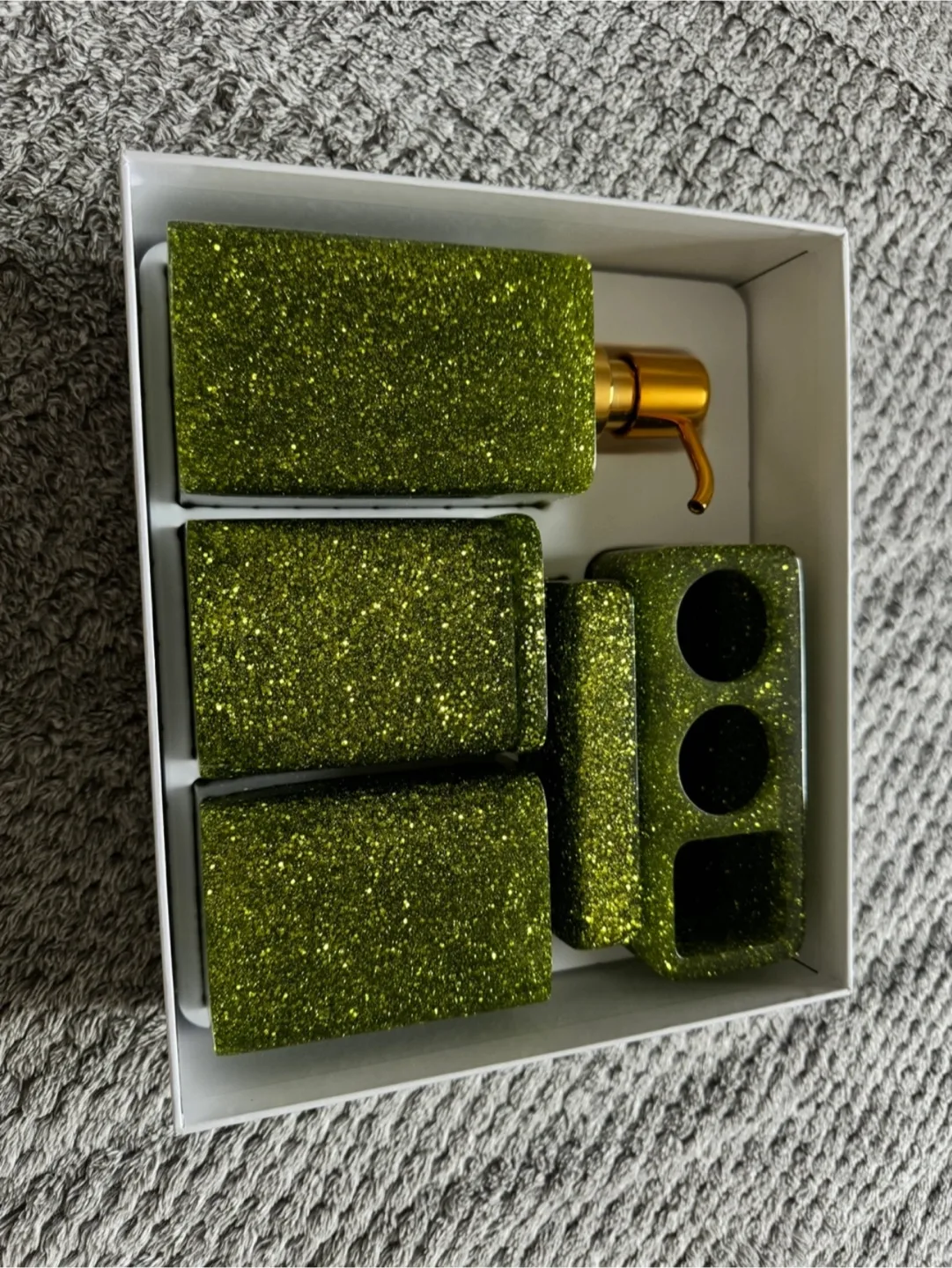 Green Glitter Bathroom Accessory Set image indicator(10)
