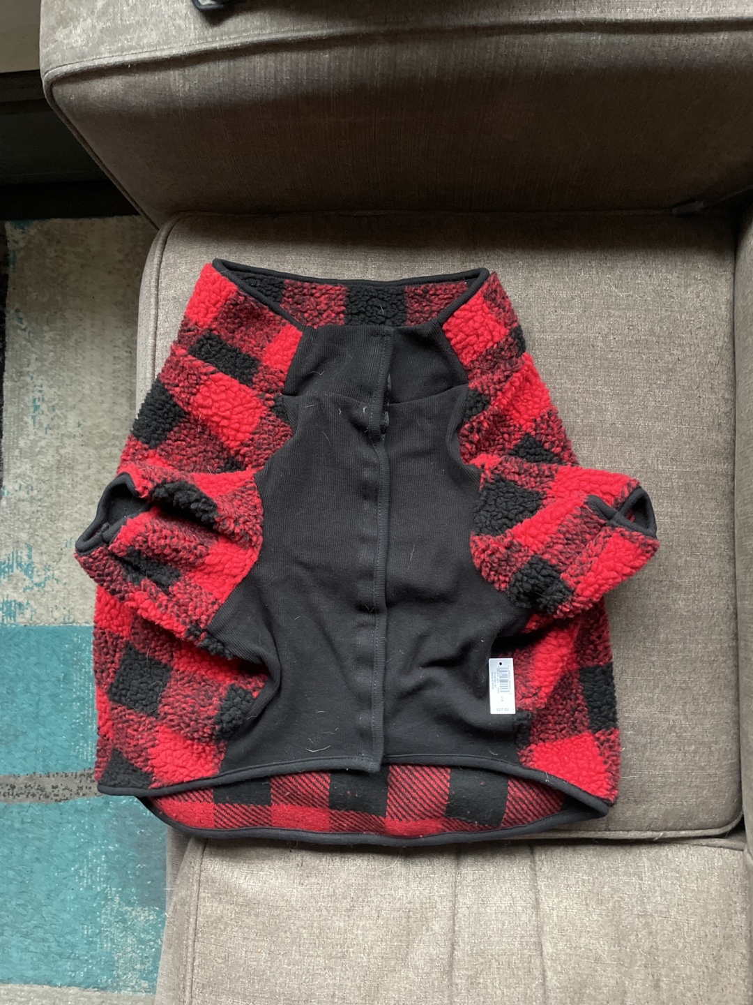 Red and Black Buffalo Plaid Dog Sweater