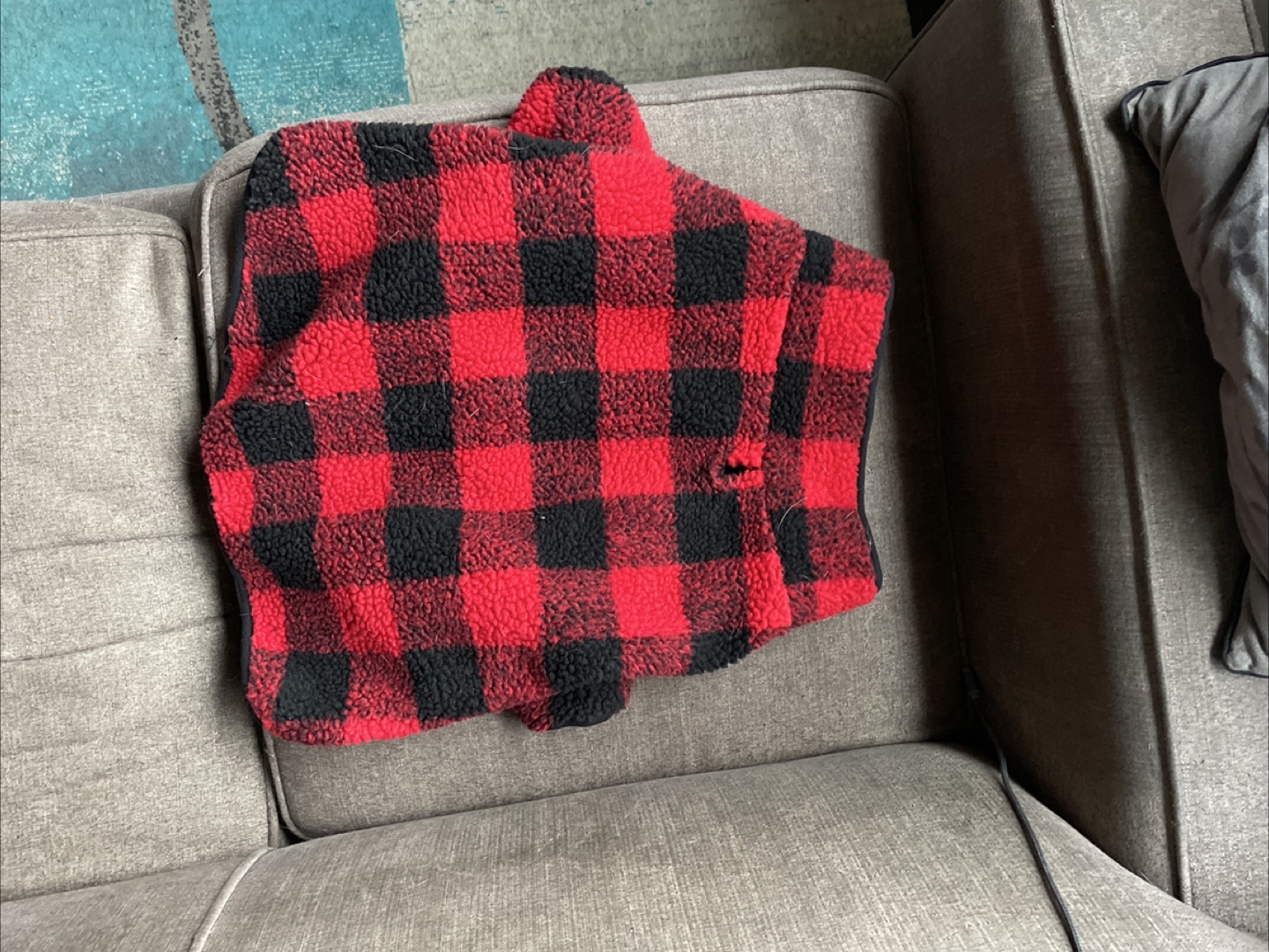 Red and Black Buffalo Plaid Dog Sweater - photo 2