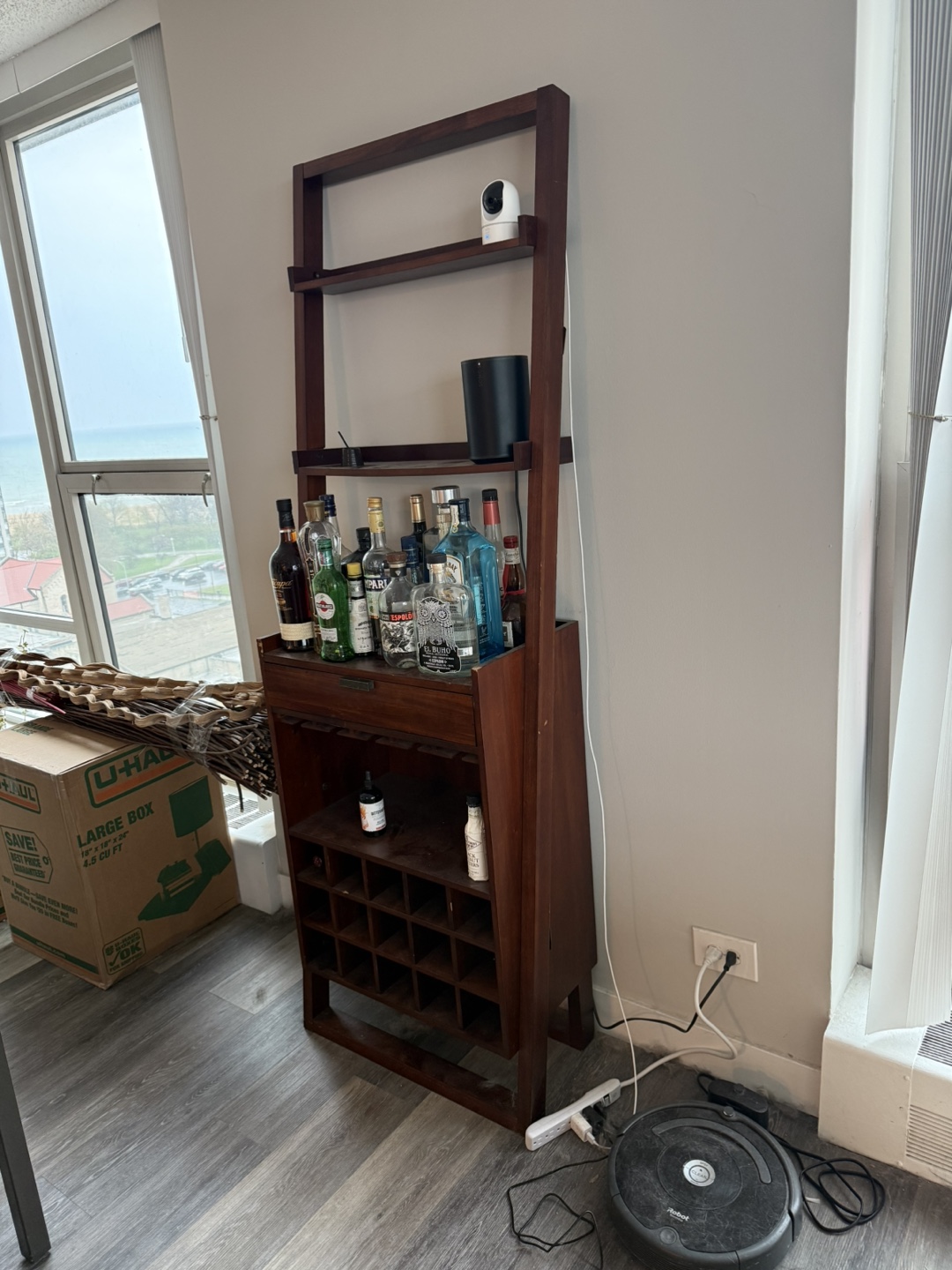 Mid-Century Modern Wooden Bar Cart