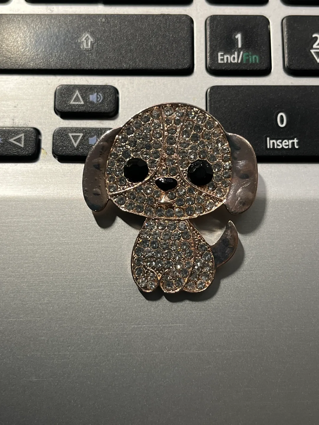 Rhinestone Puppy Brooch thumbnail
