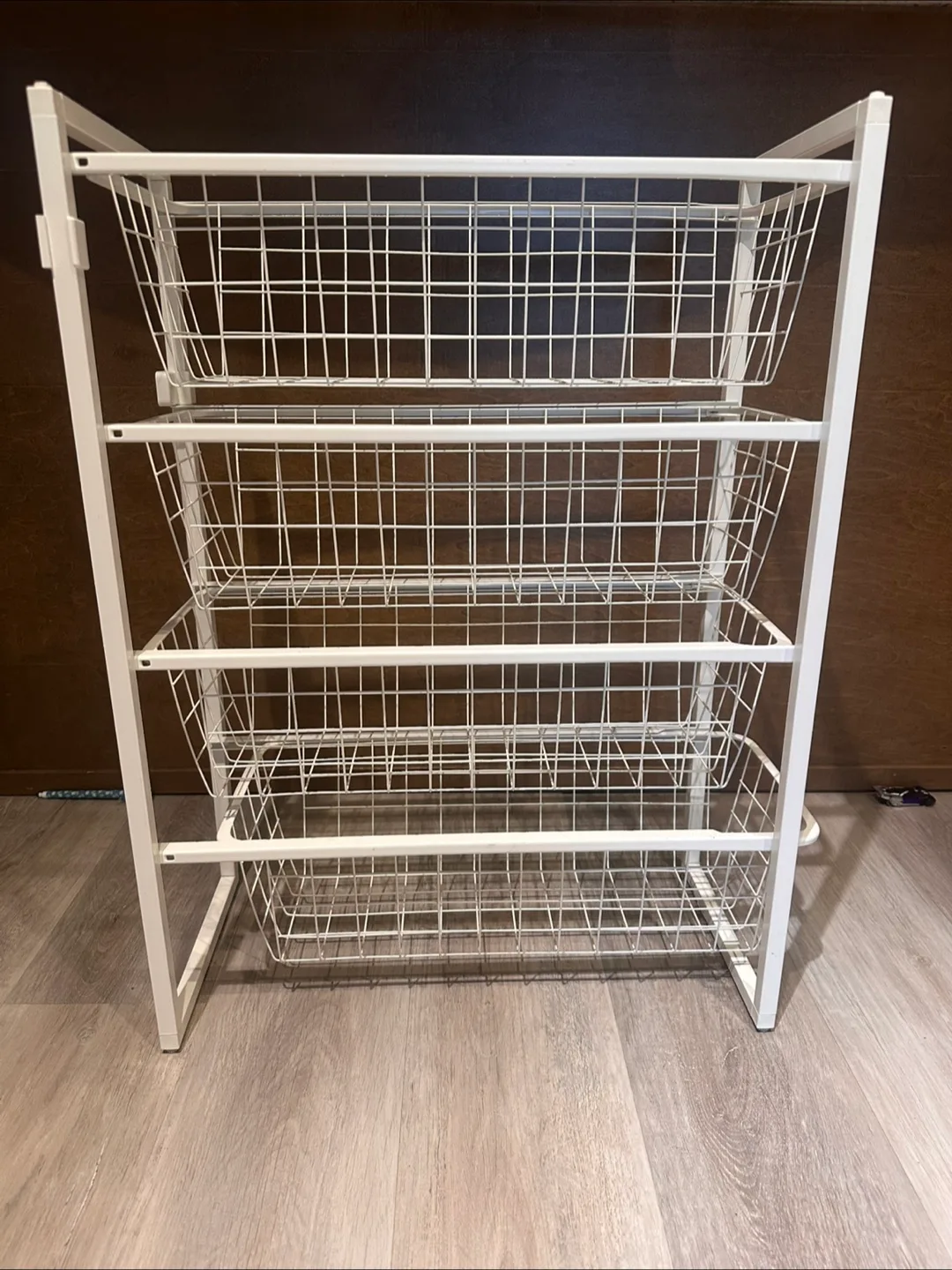 Storage units-White 4-Tier Wire Basket Organizer thumbnail