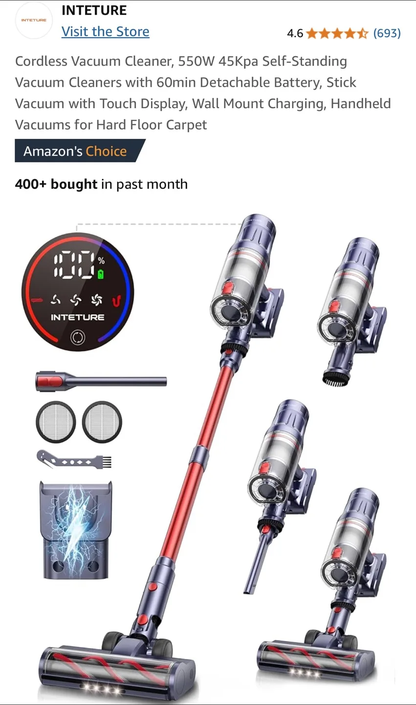 INTETURE Cordless Vacuum Cleaner - Brand New in Box