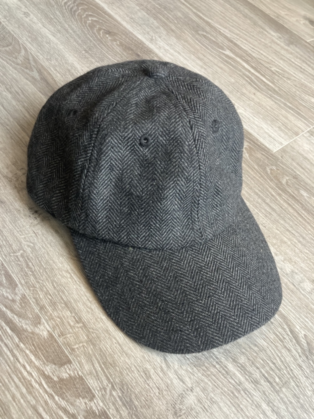 Grey Herringbone Baseball Cap