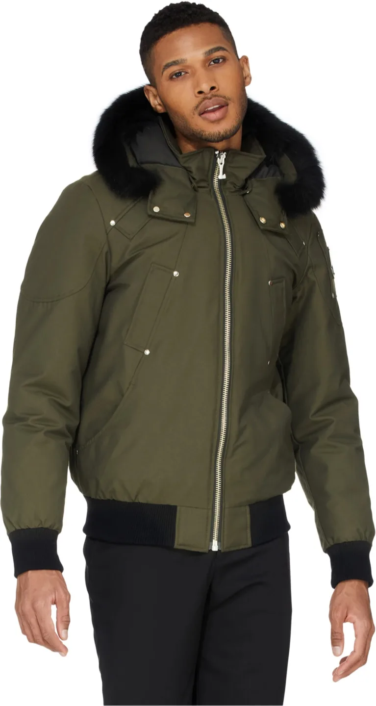 Moose Knuckles Men's large ballistic Bomber Jacket - Olive Green thumbnail