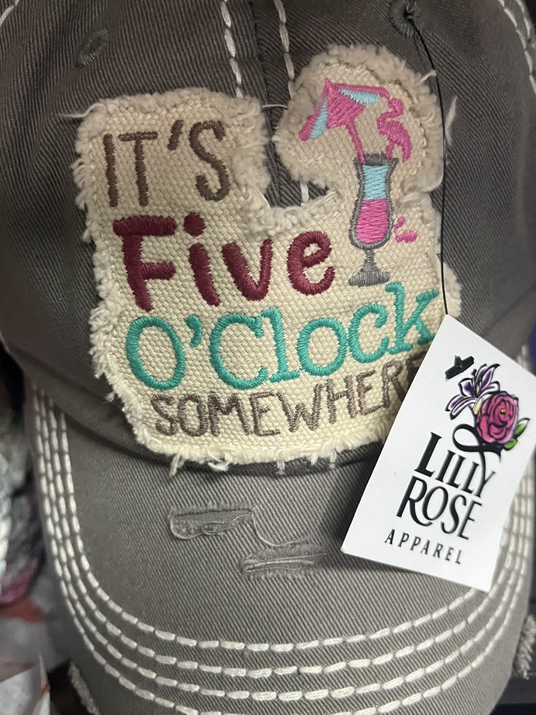Lily Rose Apparel It's Five O'Clock Somewhere Baseball Cap