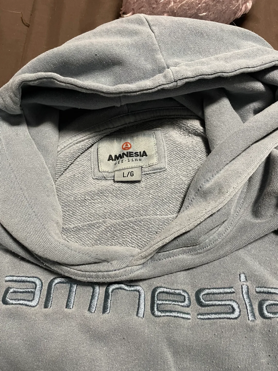 Amnesia x Line Grey Hoodie Size Large image indicator(3)