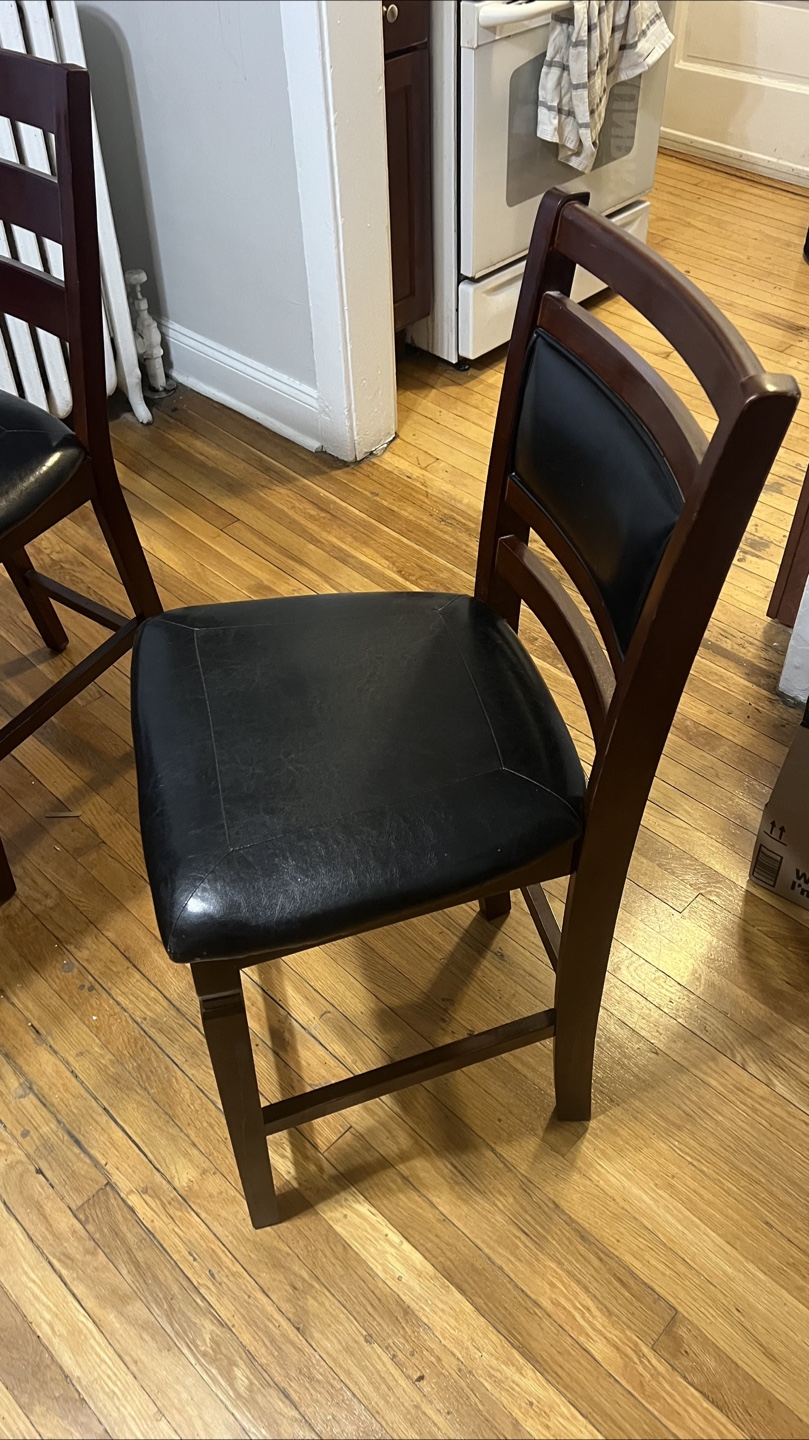 Dark Wood Square Dining Table with 4 Counter Height Chairs - photo 4
