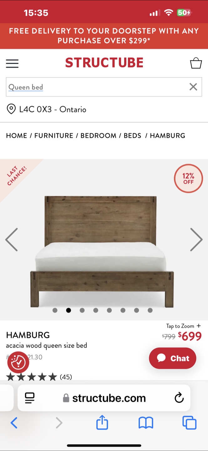 Structube Hamburg Queen Bed Frame - photo 2