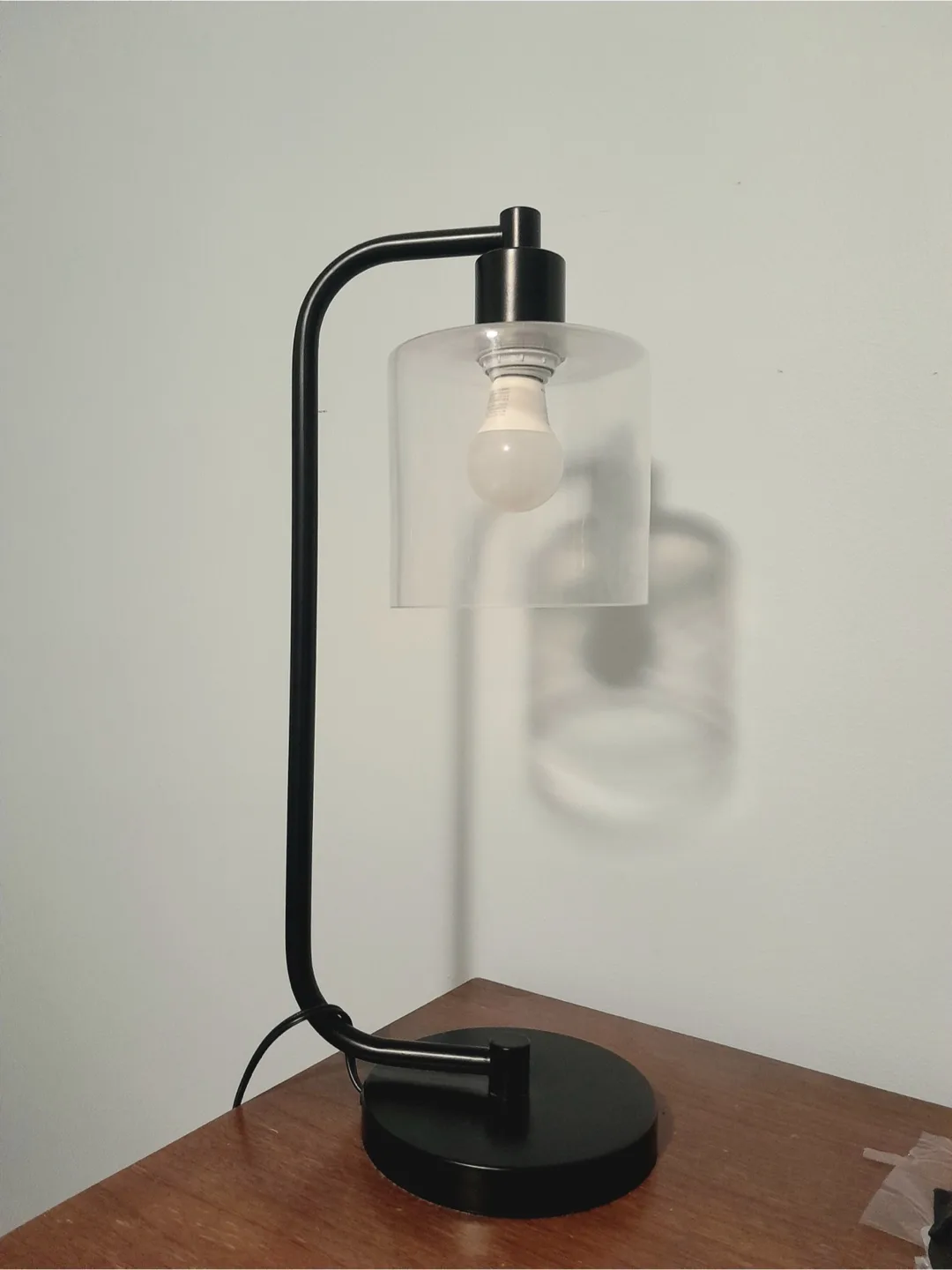 Modern Black Desk Lamp with Clear Glass Shade image indicator(4)