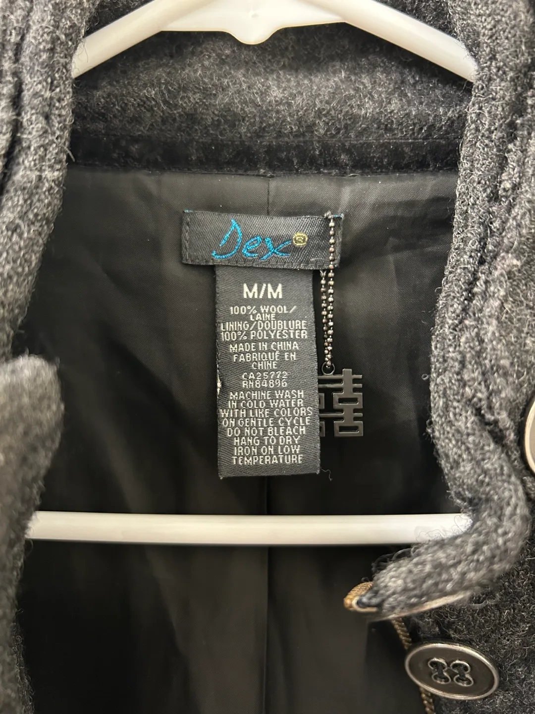 Dex Dark Grey Wool Blend Coat - Size M/M image indicator(4)