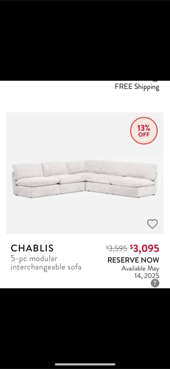 Structube Chablis 3-pc Modular Sofa white
