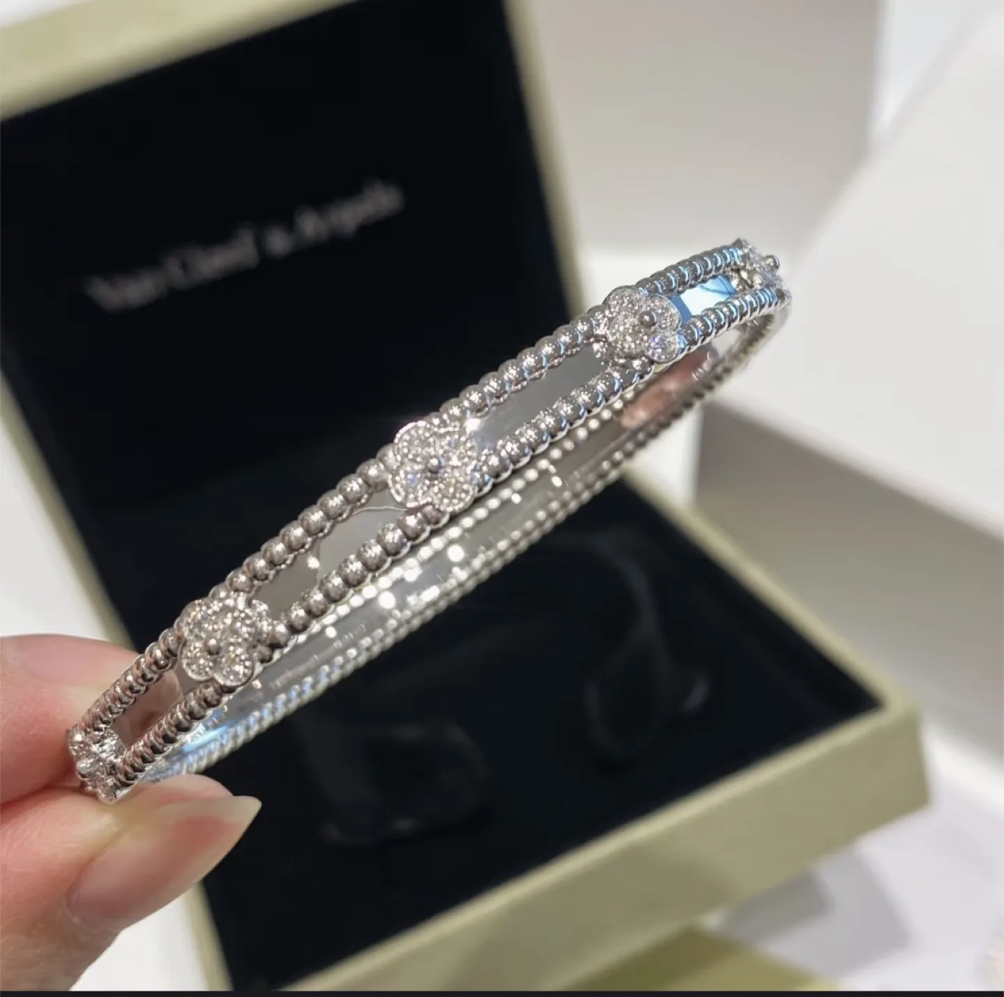 White gold filled bangle thumbnail
