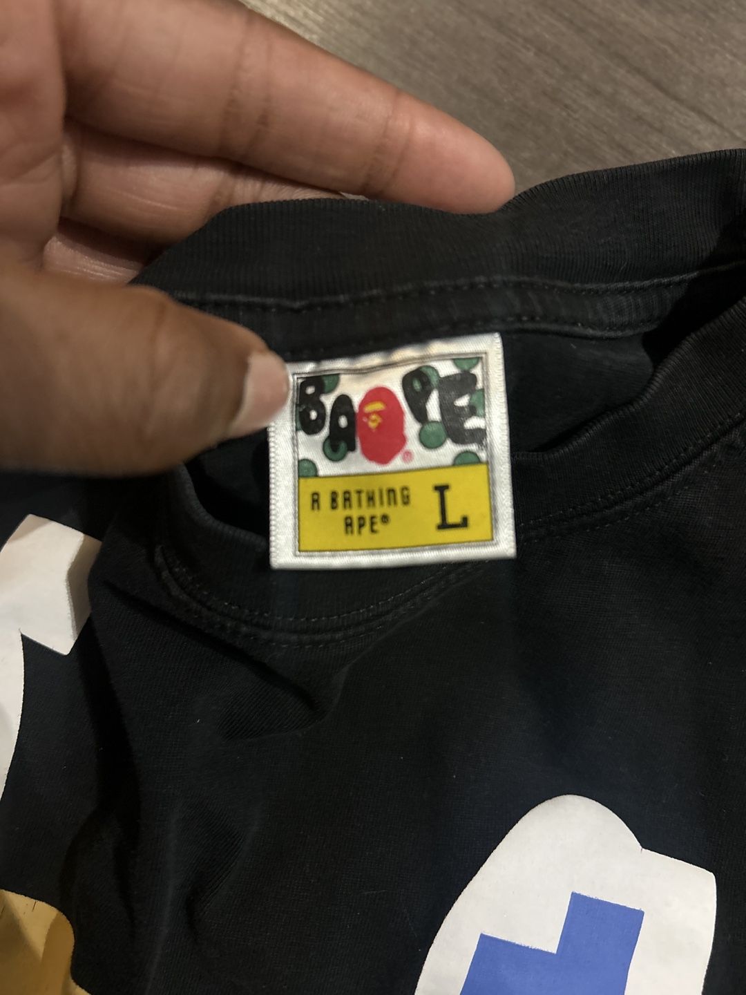 BAPE A Bathing Ape Black Graphic T-Shirt Size Large - photo 2