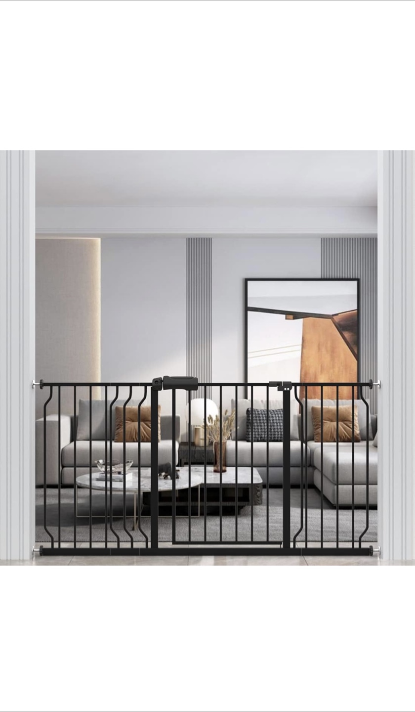 Black Metal Baby Gate - Extends to 66.93 inches - photo 4