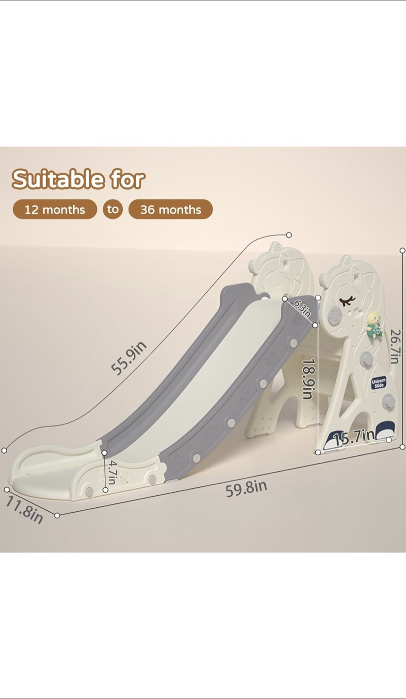 Kids' Plastic Slide, Indoor/Outdoor, 12-36 Months - photo 3