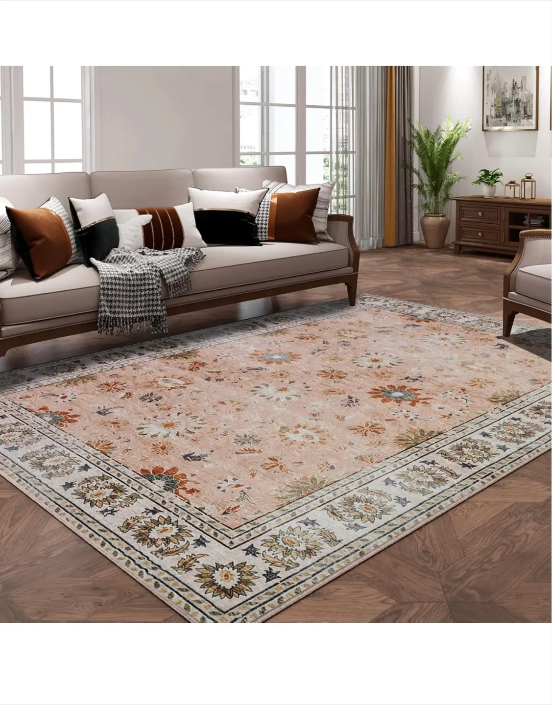 Floral Area Rug – Durable & Non-Slip image indicator(2)