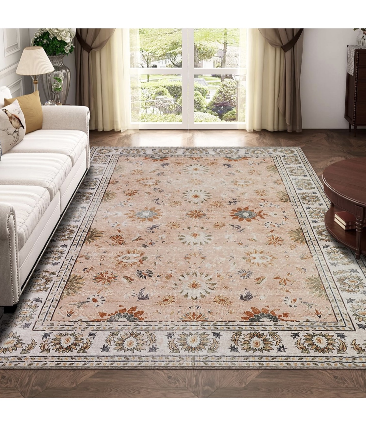 Floral Area Rug – Durable & Non-Slip