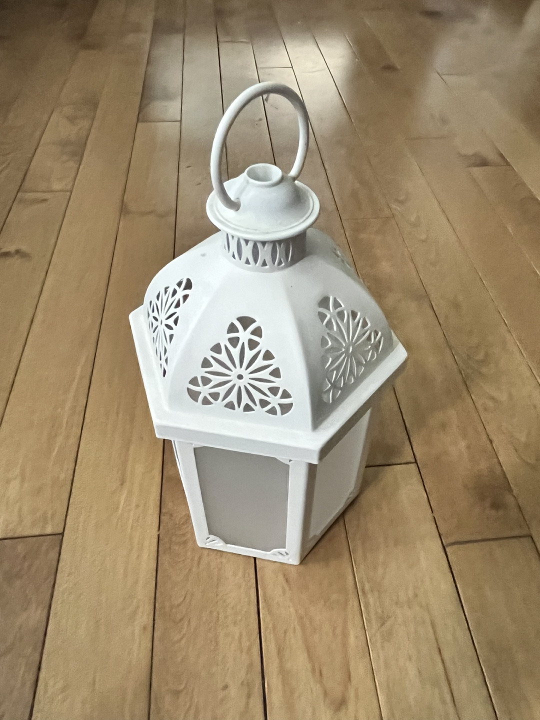 White Lantern with Intricate Cutouts