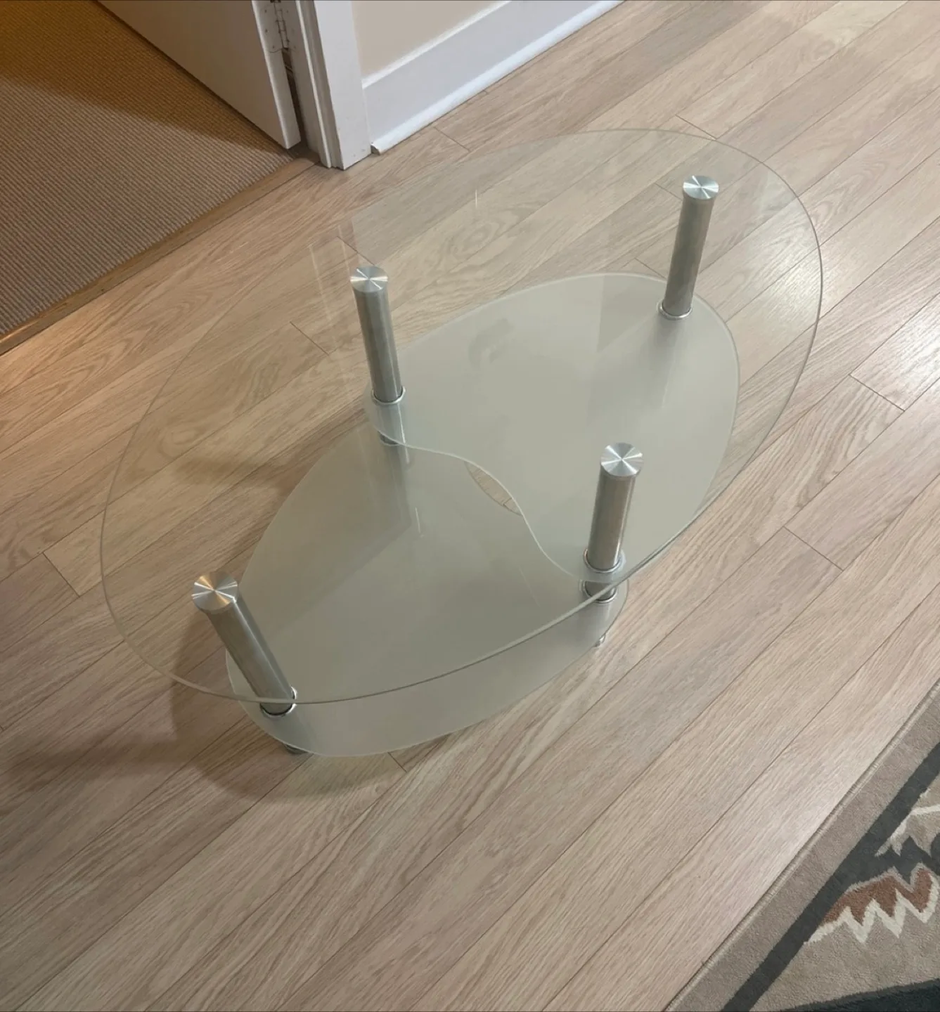 Glass Coffee Table with Metal Legs image indicator(2)
