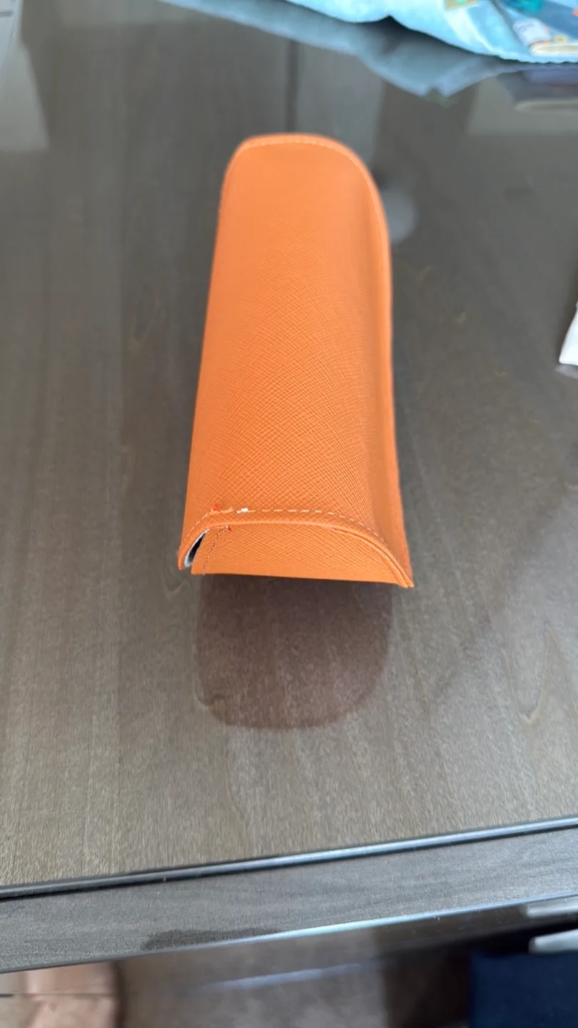 Tory Burch Orange Eyeglass Case with Cleaning Cloth image indicator(6)