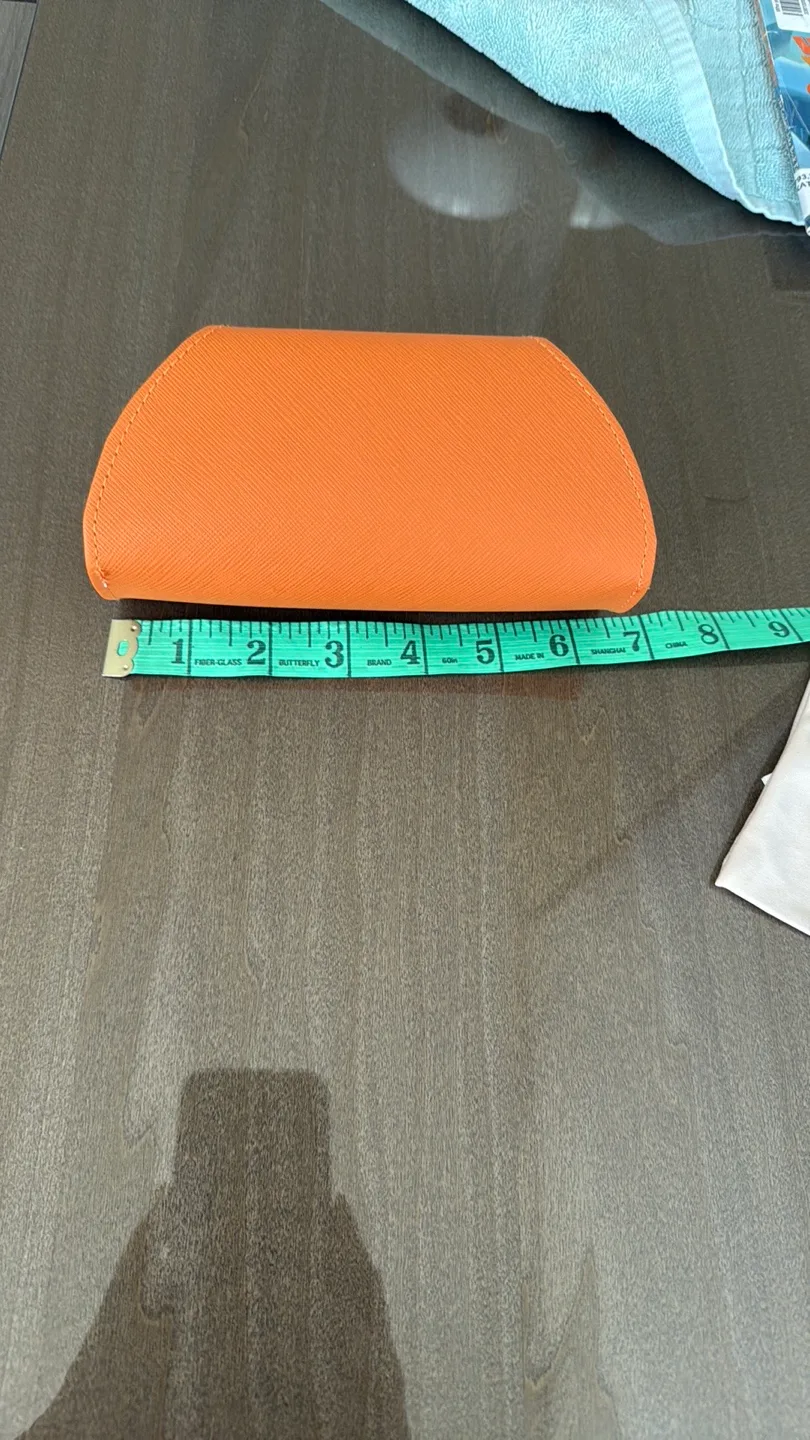 Tory Burch Orange Eyeglass Case with Cleaning Cloth image indicator(2)