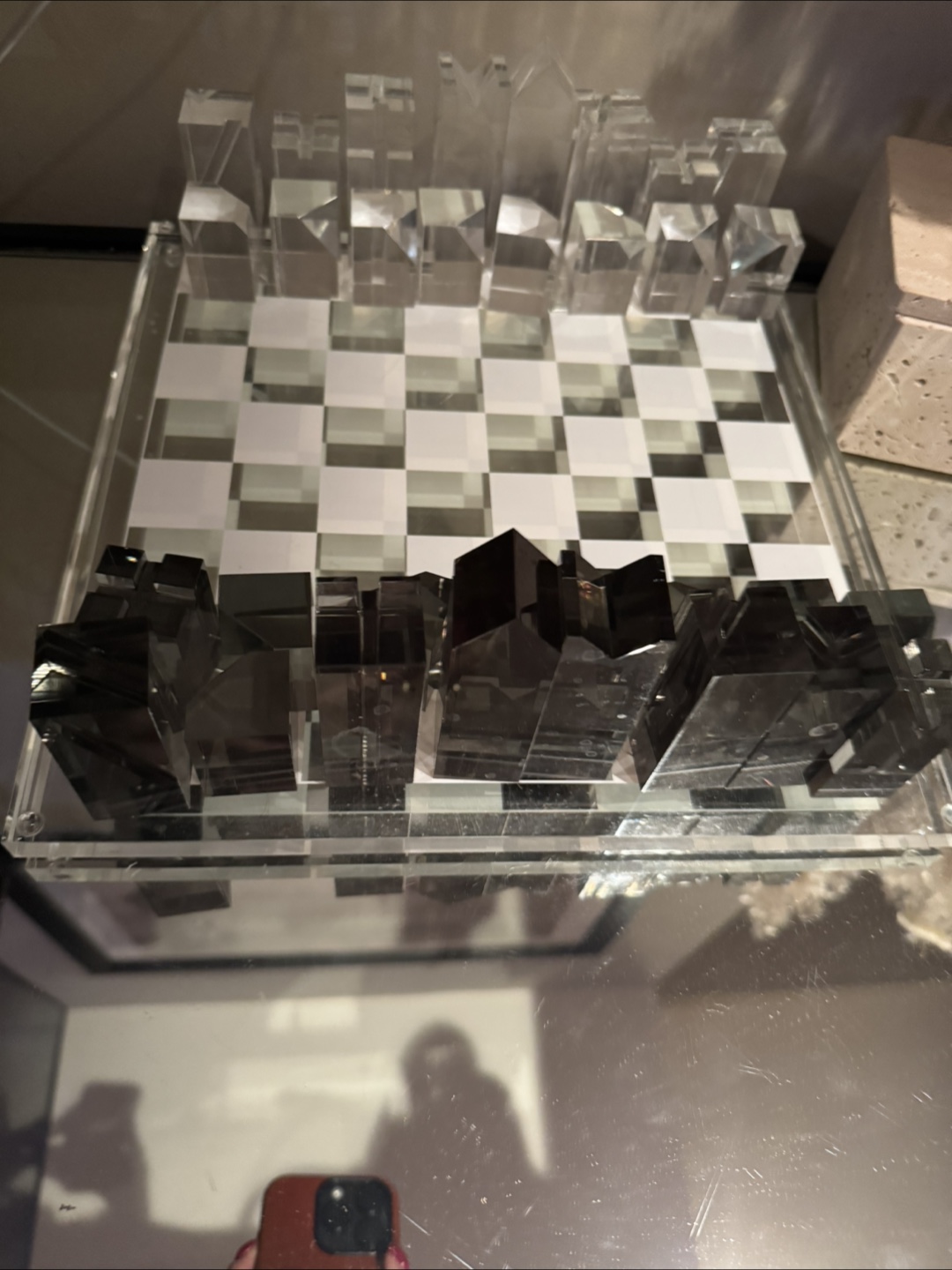 Acrylic Chess Set - Modern Skyline Design