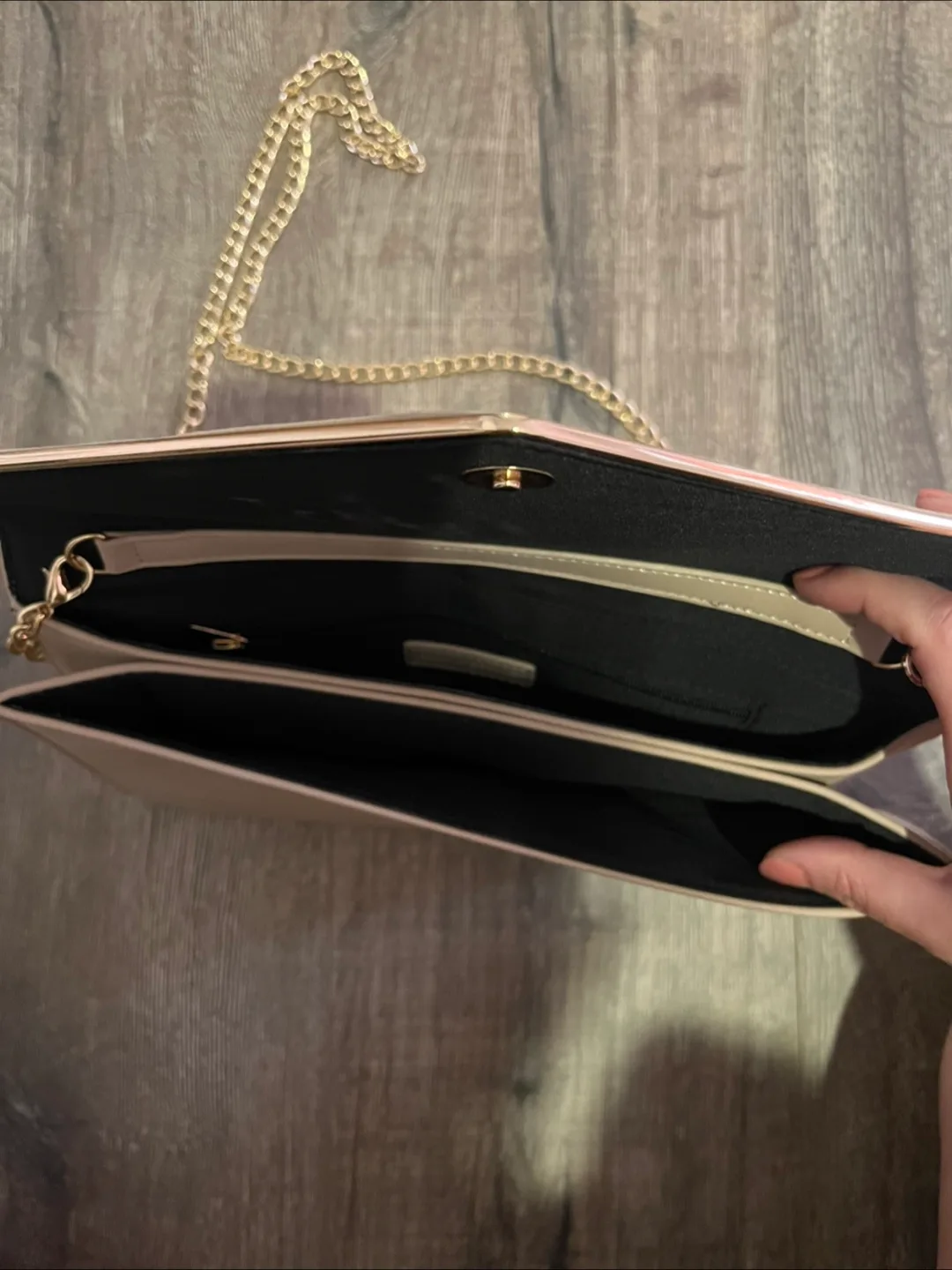 Beige Chain Strap Clutch thumbnail