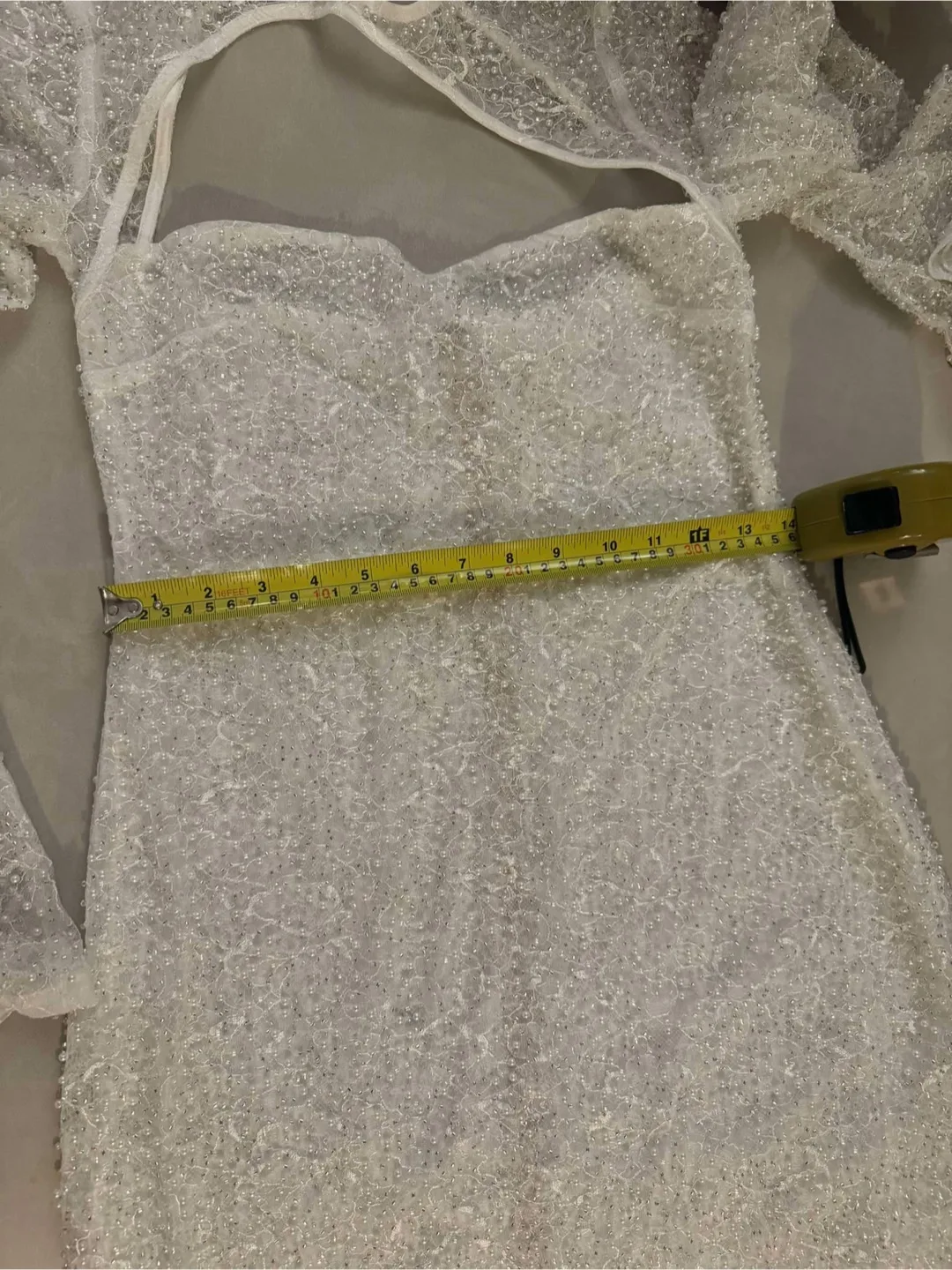 Meshki White Beaded Mini Dress image indicator(2)