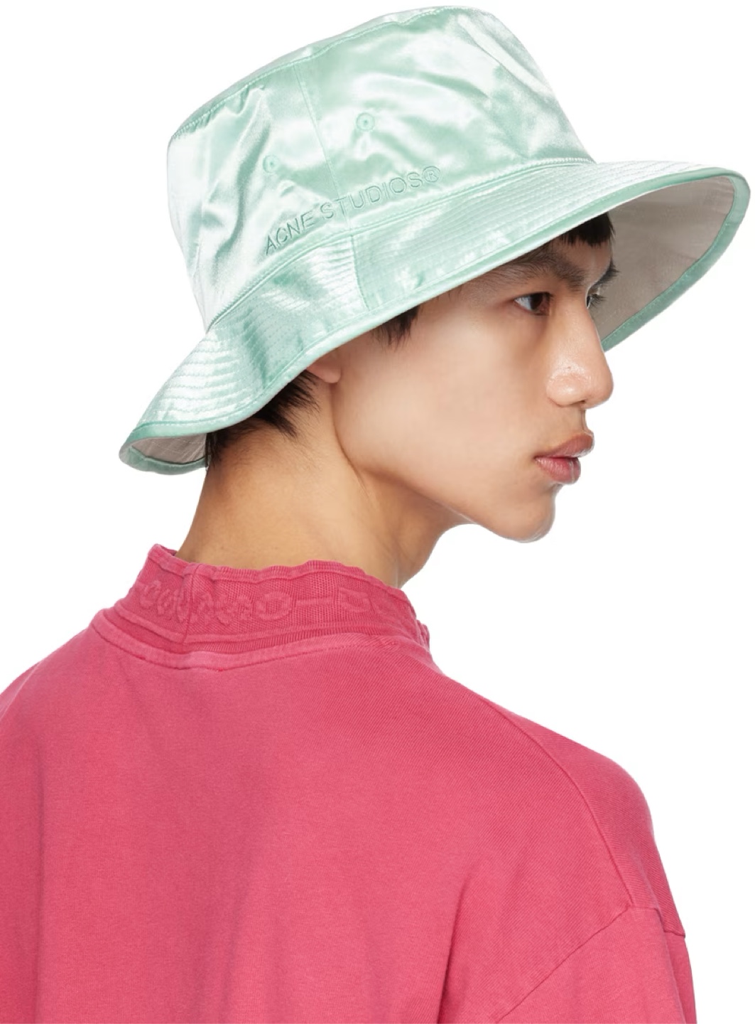 Acne Studios Reversible Mint & Gray Embroidered Bucket Hat - photo 3