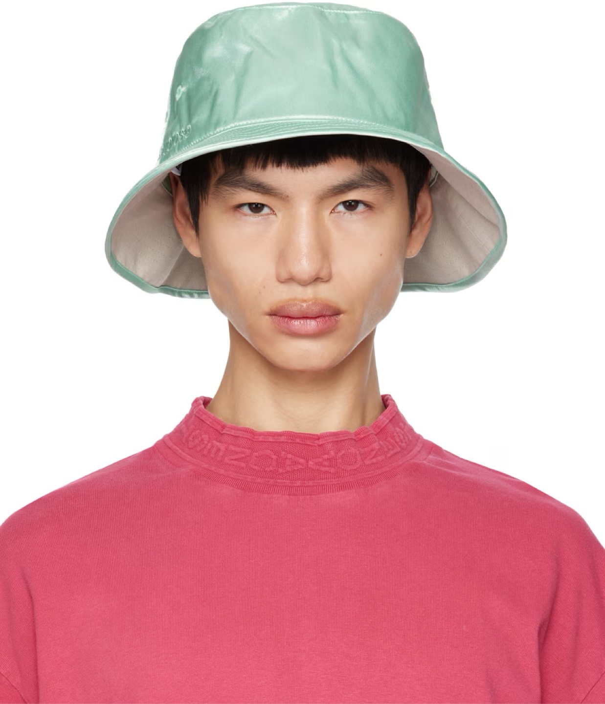 Acne Studios Reversible Mint & Gray Embroidered Bucket Hat