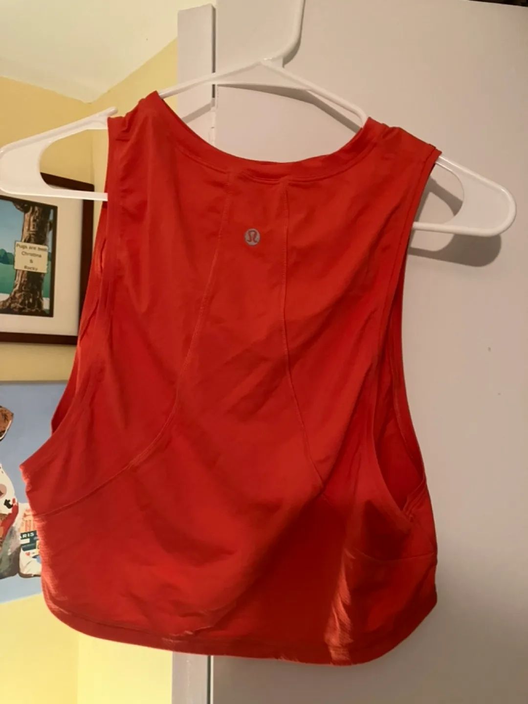 Lululemon Red Cropped Tank Top image indicator(2)