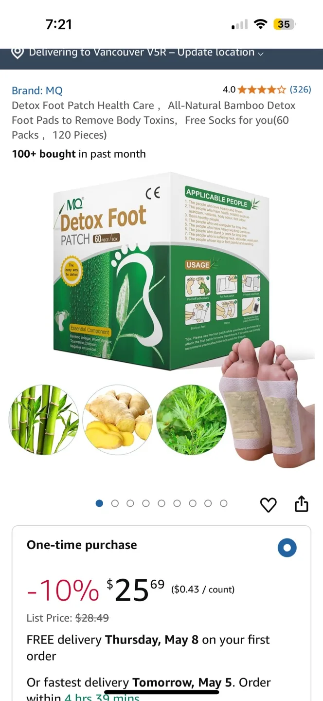 MQ Detox Foot Patches - 60 Pieces image indicator(4)