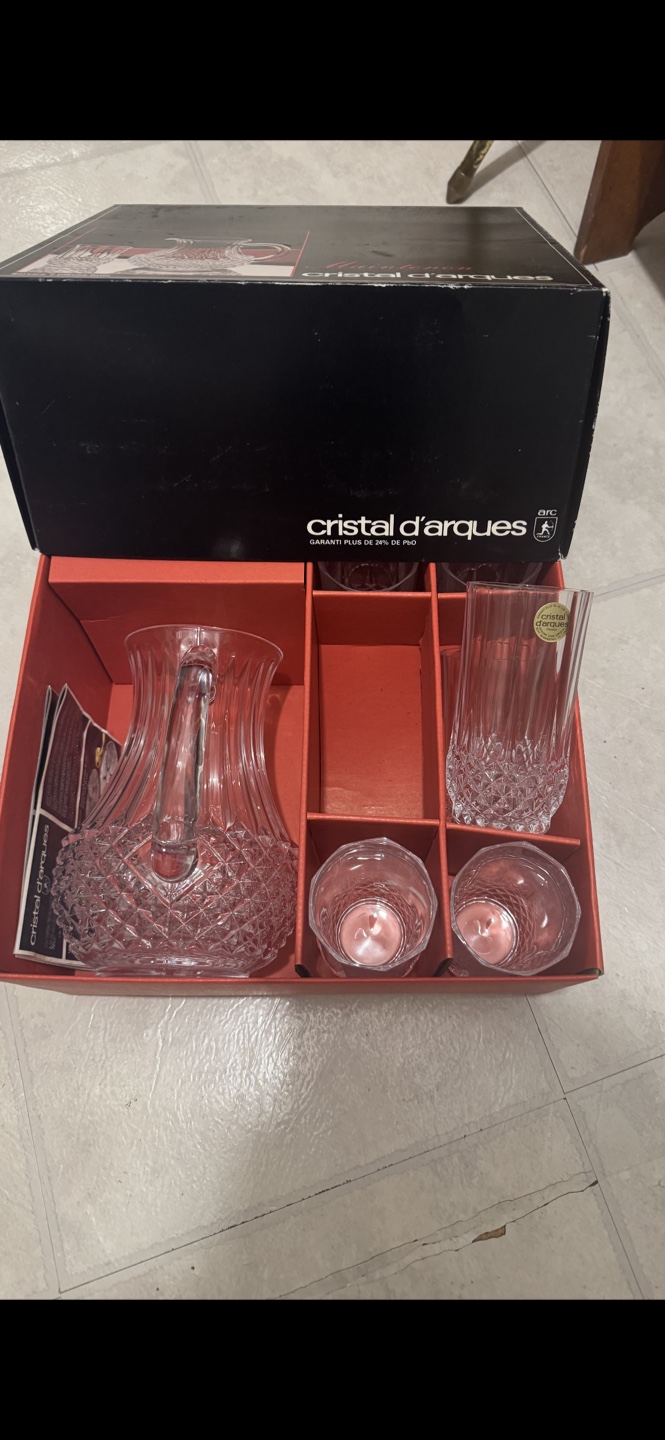 Cristal d'Arques Crystal Pitcher and Glasses Set