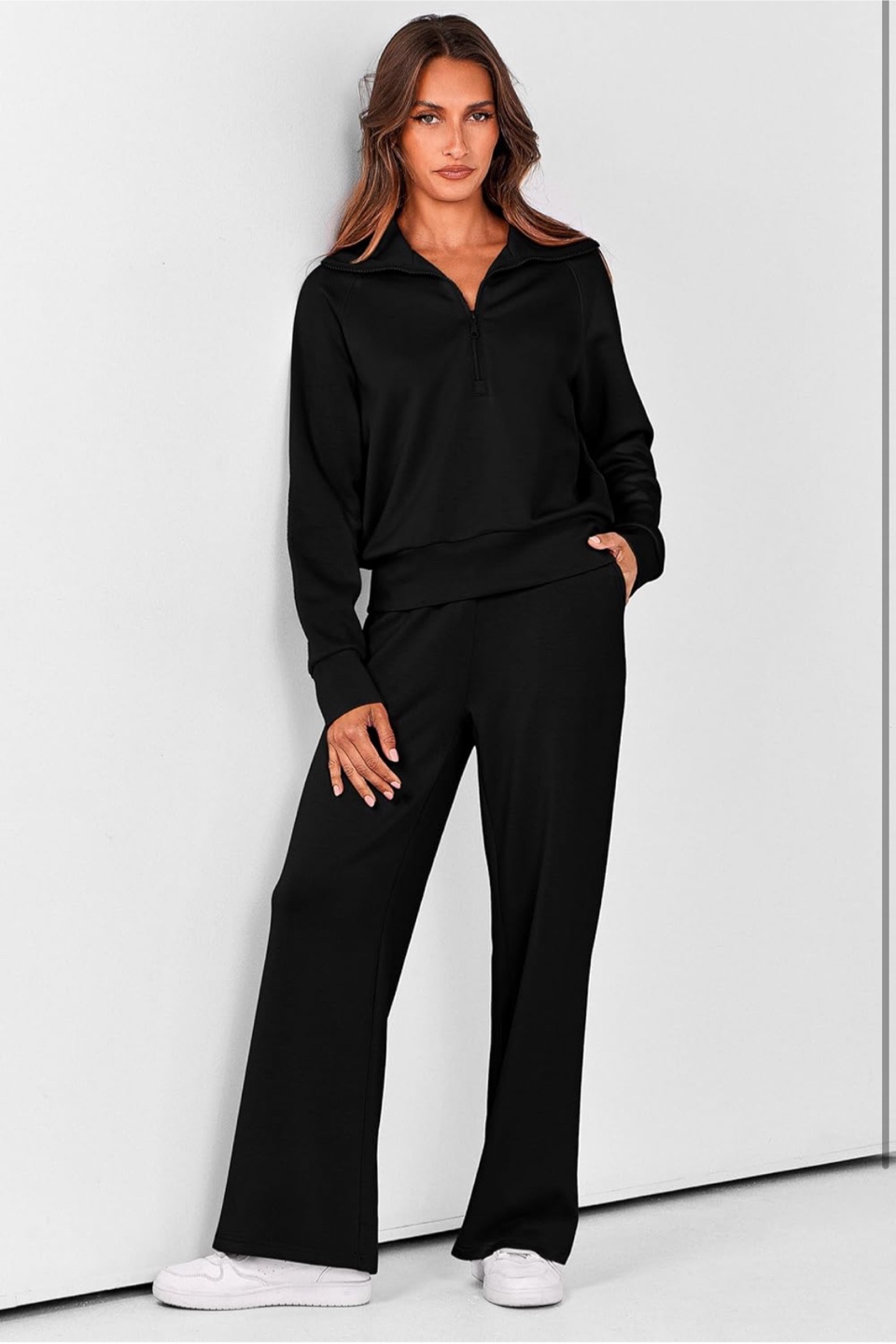 NEW! PRETTYGARDEN 2 Piece Half Zip Sweatshirt And Pants Set - photo 2