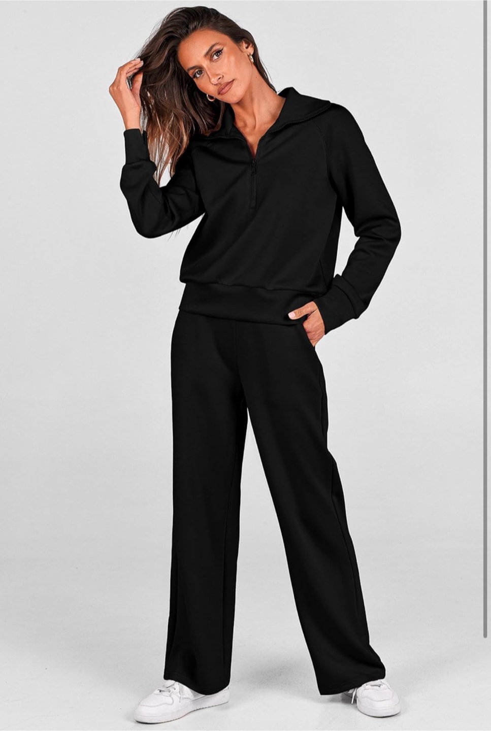 NEW! PRETTYGARDEN 2 Piece Half Zip Sweatshirt And Pants Set - photo 4