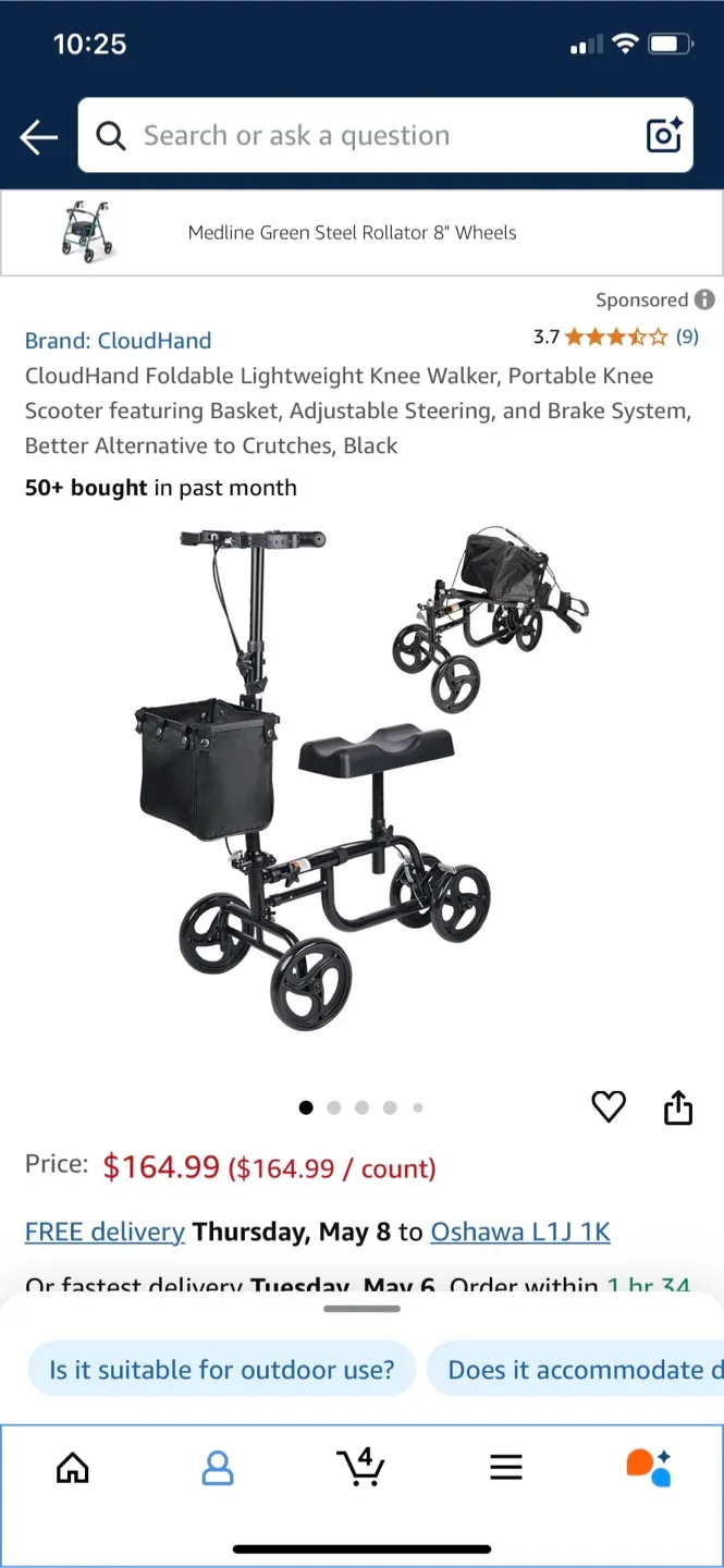 Foldable Lightweight Knee Walker thumbnail