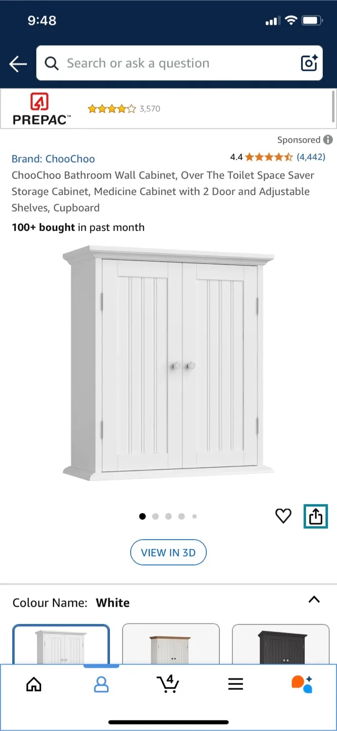 Bathroom Wall Cabinet - White thumbnail