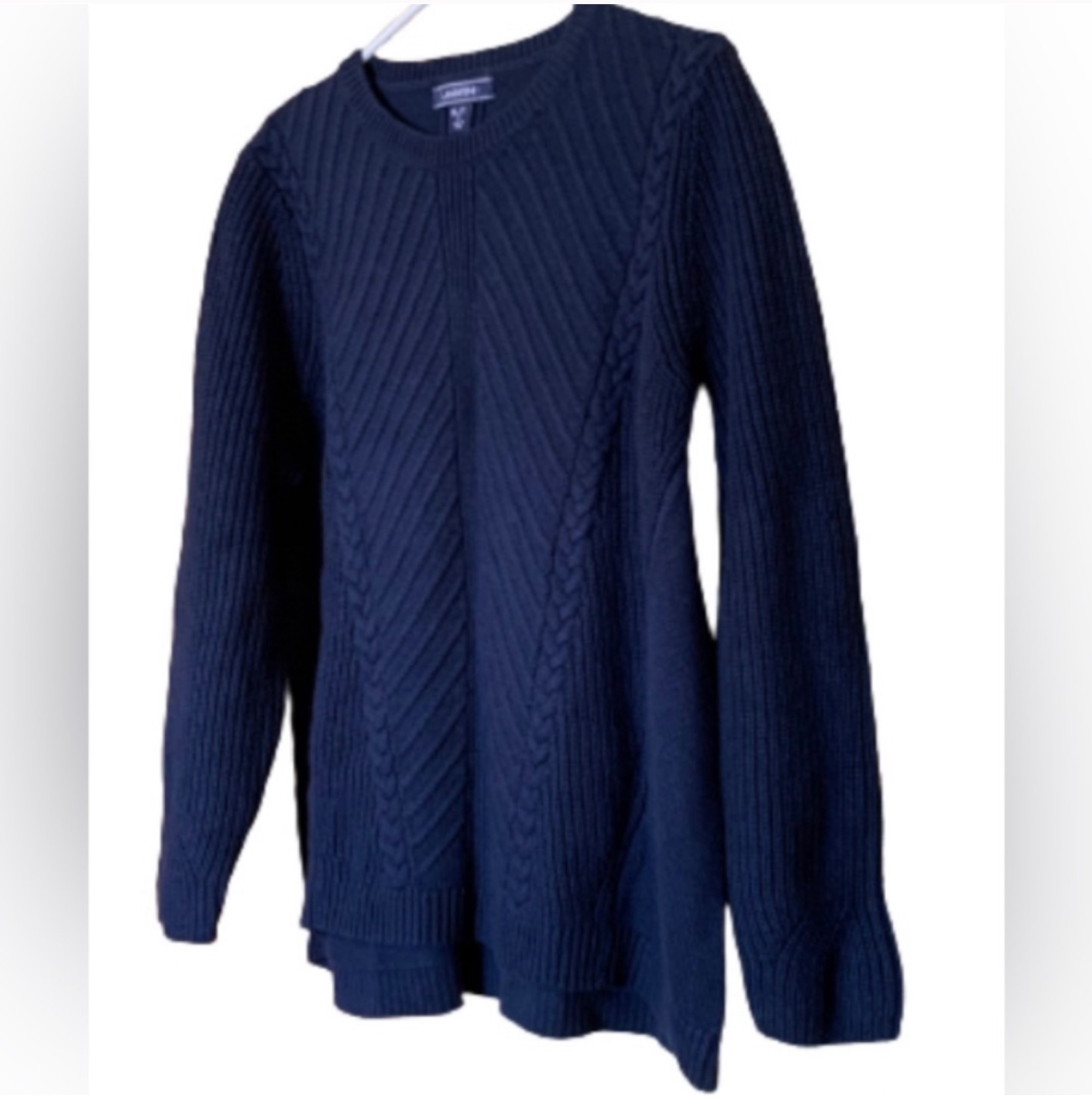 Navy Blue Cable Knit Sweater