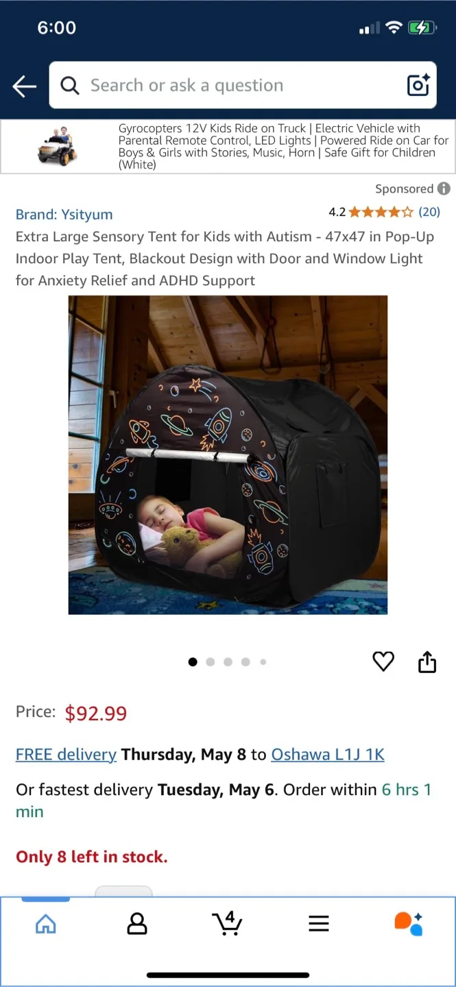 Sensory Blackout Tent for Kids thumbnail