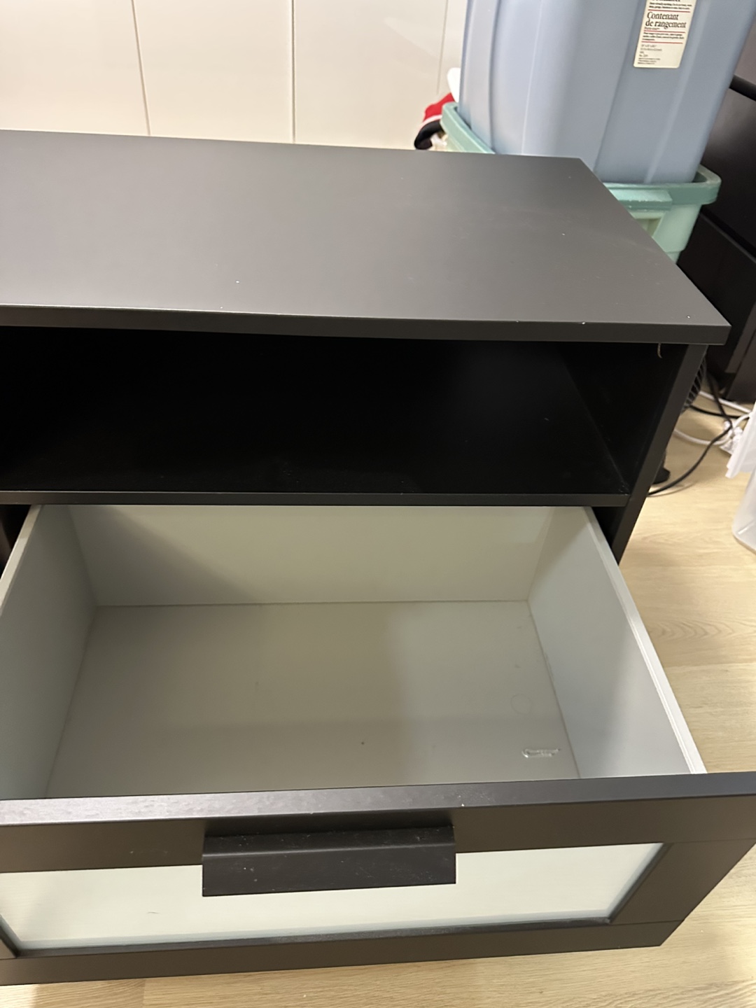Black TV Stand with Two Drawers - photo 3