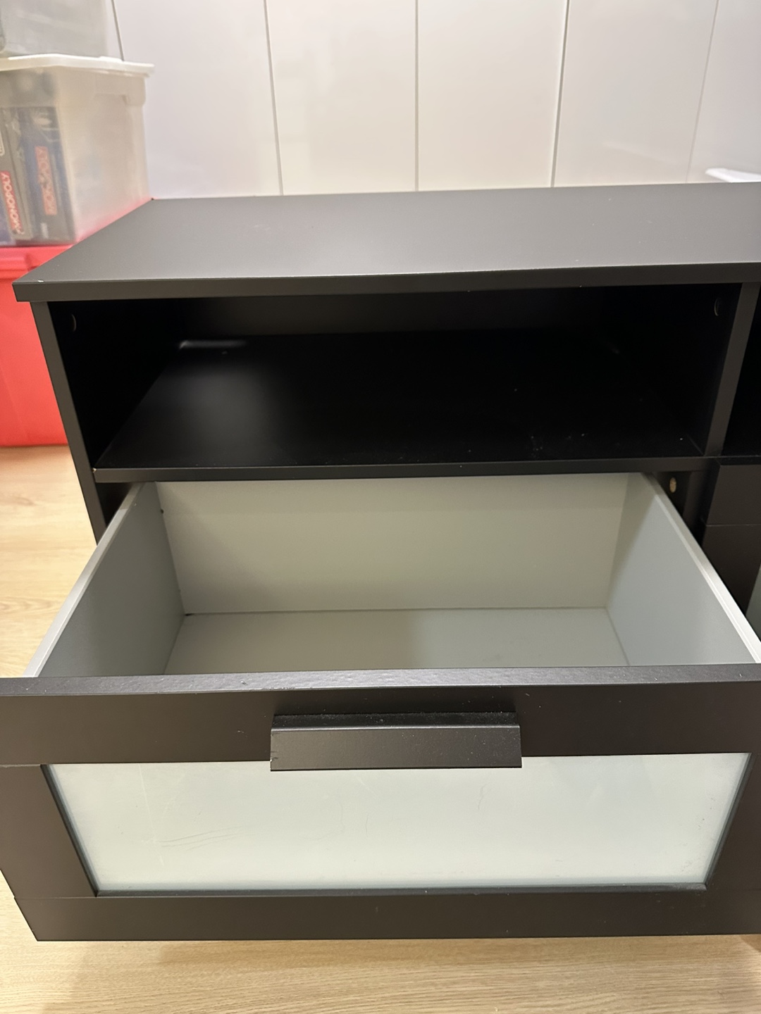 Black TV Stand with Two Drawers - photo 2