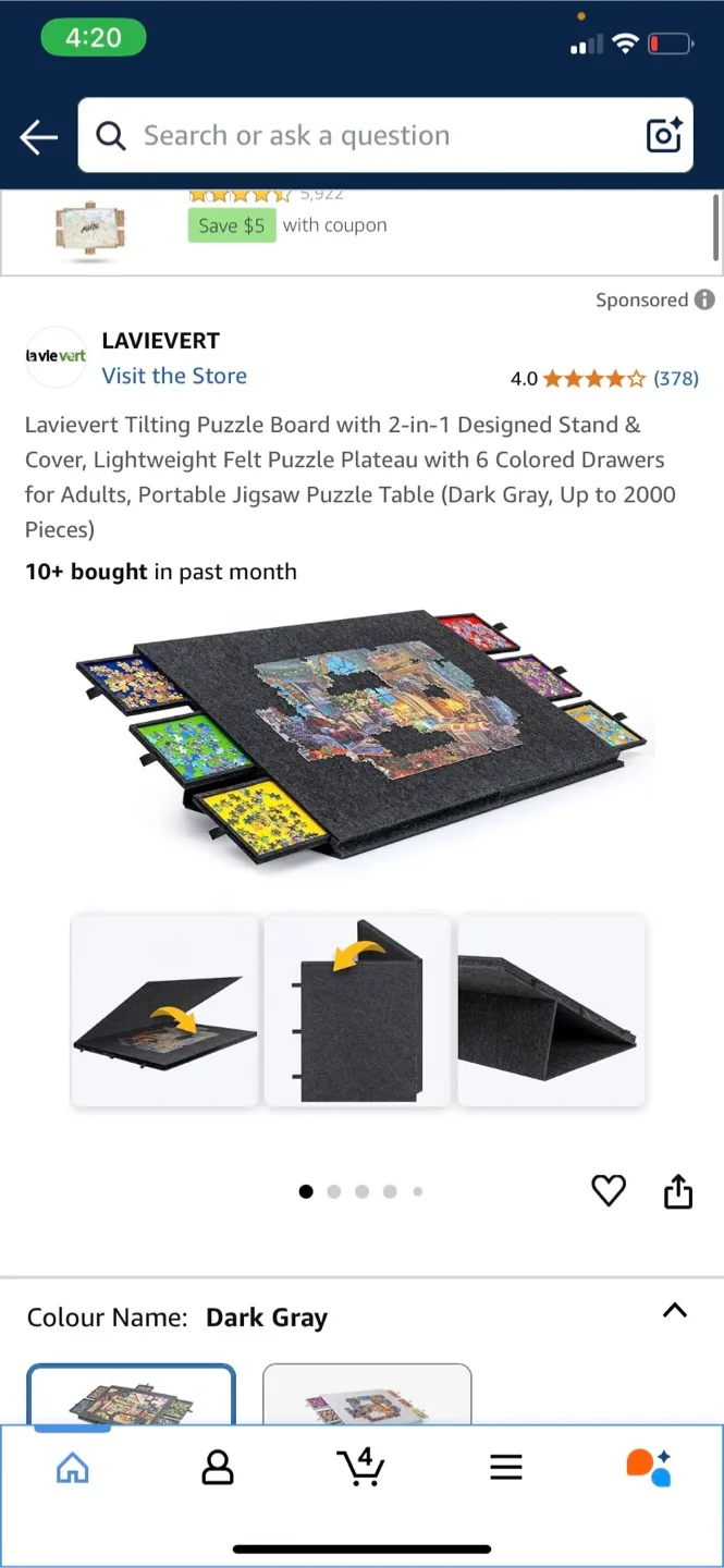 Tilting Puzzle Board with Stand & Cover thumbnail
