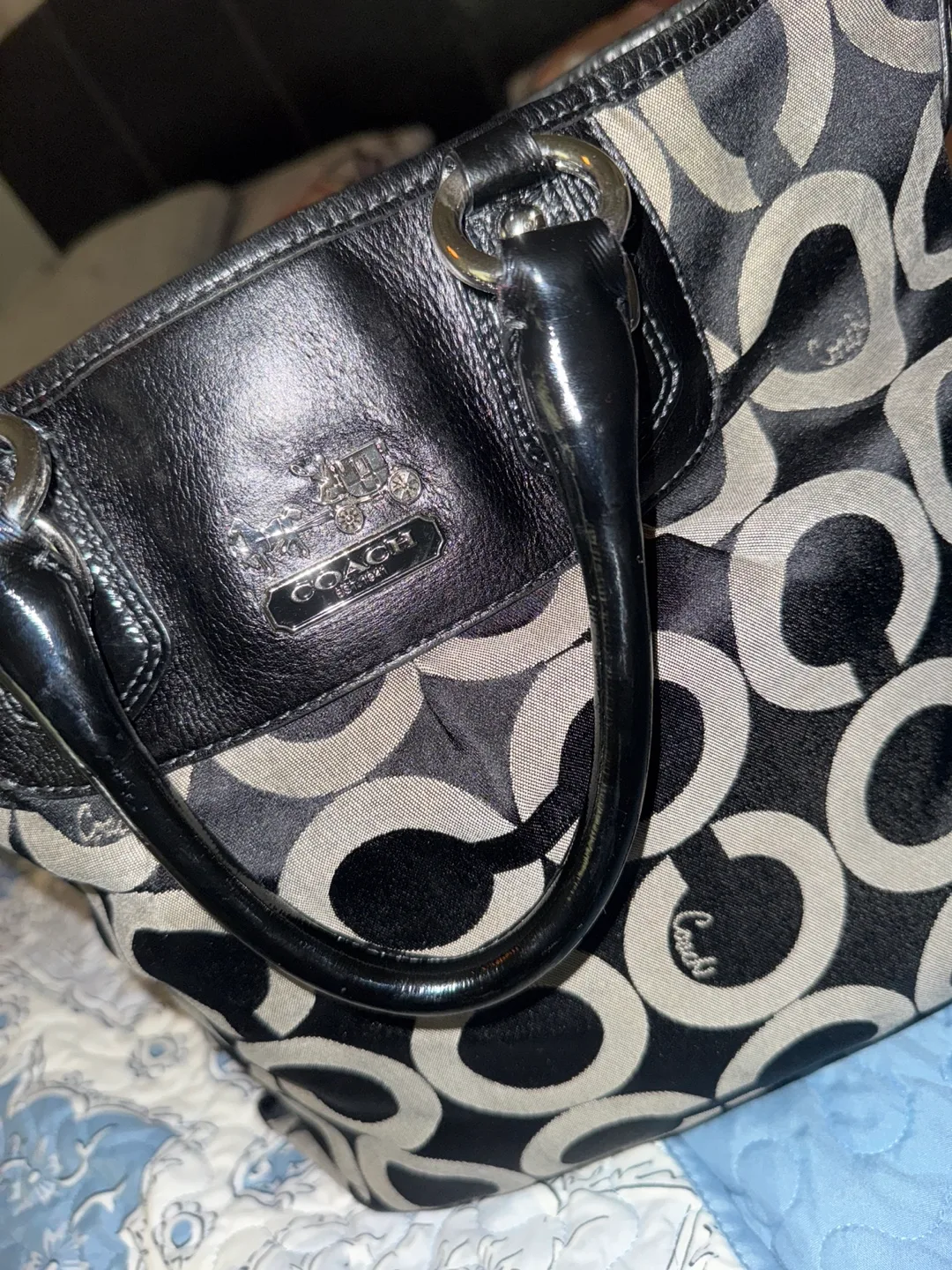 Coach Signature C Black and Grey Tote Bag image indicator(2)