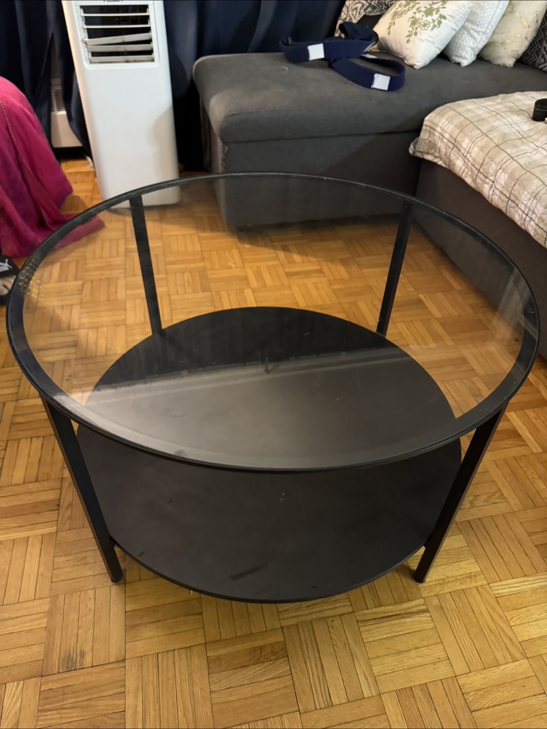 Glass Top Coffee Table with Shelf - photo 2