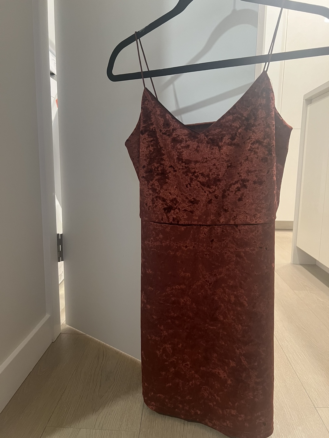 Gorgeous Burnt Orange Velvet Mini Dress - photo 2